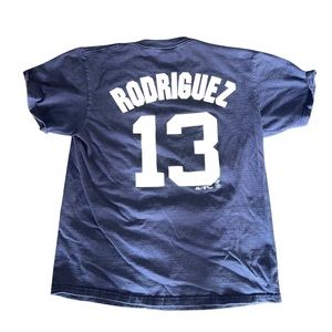 New York Yankees Alex Rodriguez T-Shirt: Medium: Heavy Wear: Vintage Majestic